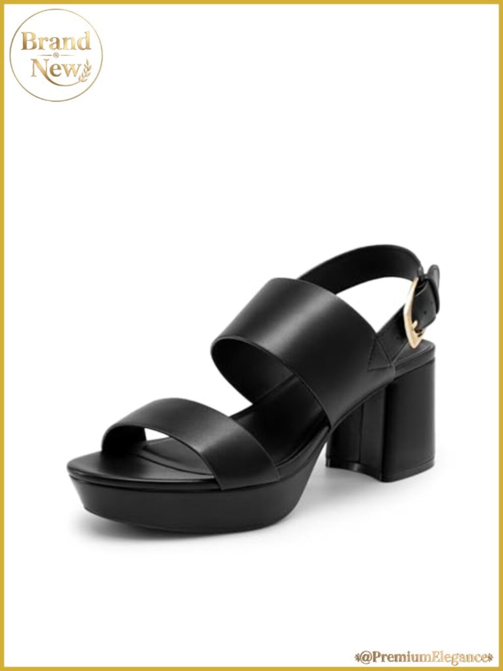Women's Chunky Wedge Heel Sandals Faux Leather Ankle Strap Comfort